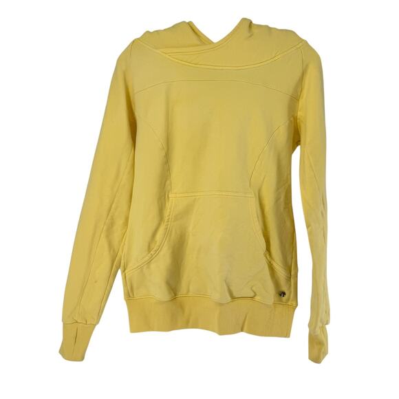 Buff Bunny Power Hoodie Size M Womens Yellow Pullover Gym Fitness BuffBunny Top - Picture 1 of 8